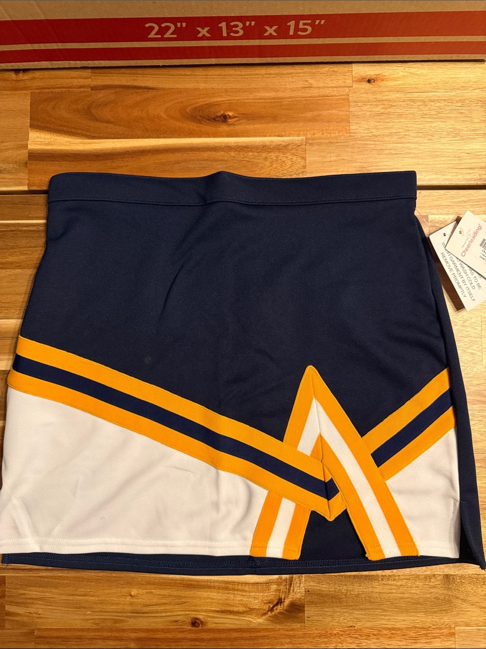 Navy and Gold Chevron Athletic Skirt